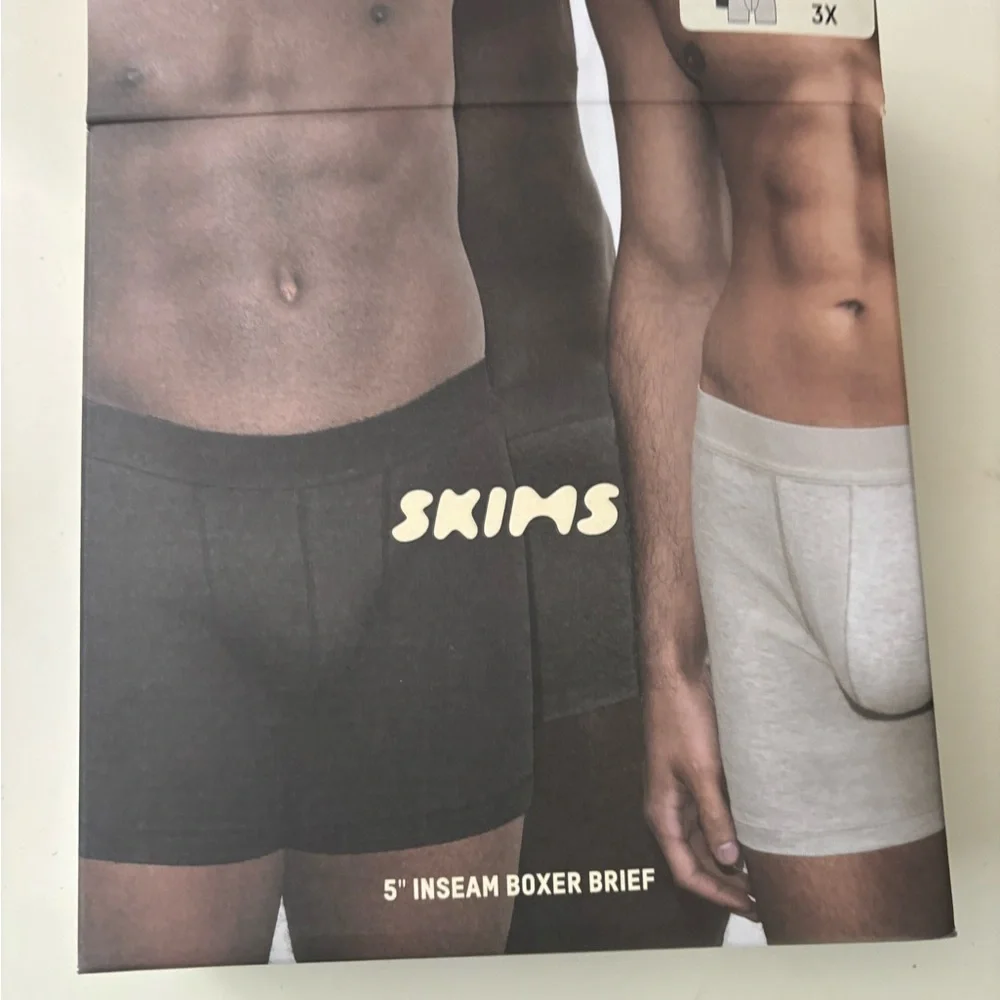 SKIMS Men’s 5” Boxer Brief 3-Pack Heather Multi Size 3X New Waist 48-50”